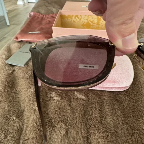 Miu Miu MU03TS Pink Purple Glitter Sunglasses - Picture 9 of 11